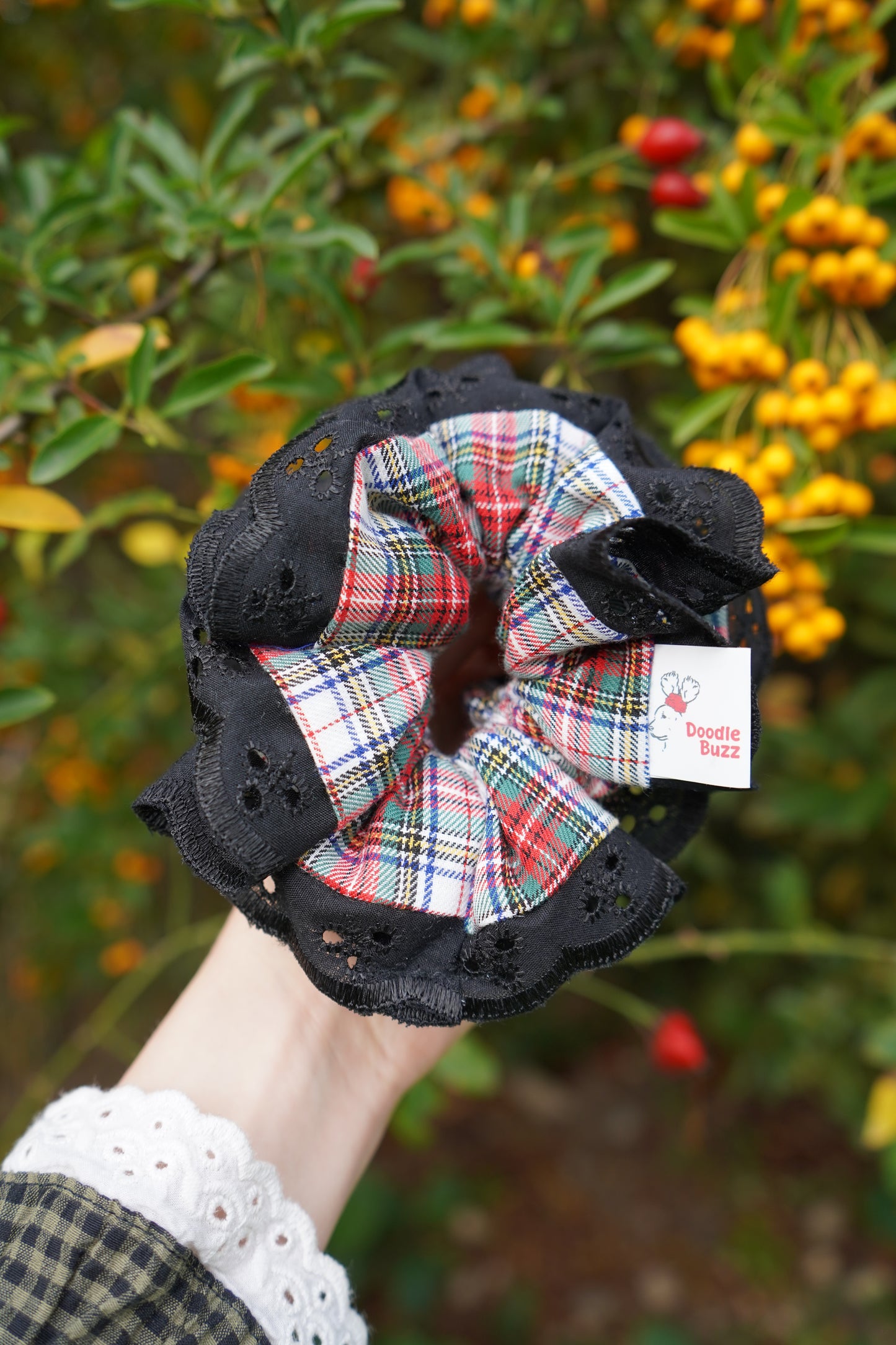 The Black Trim Mini Tartan Doodle Buzz