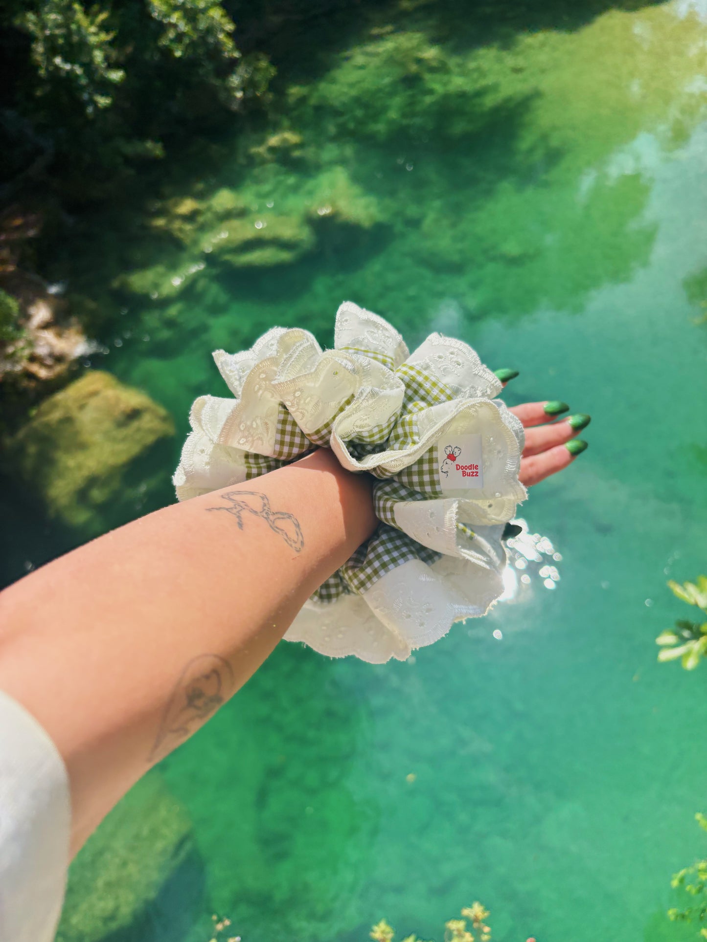 The Green and White Gingham Regular Doodle Buzz